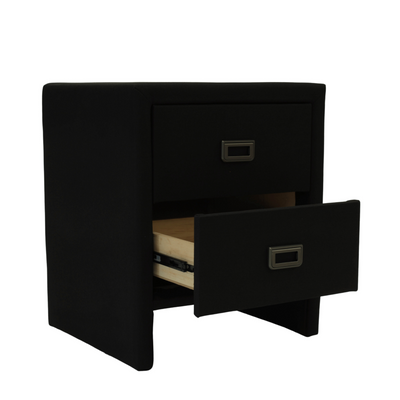 Kingston Bedside Table (Black Fabric) (7705660817662)