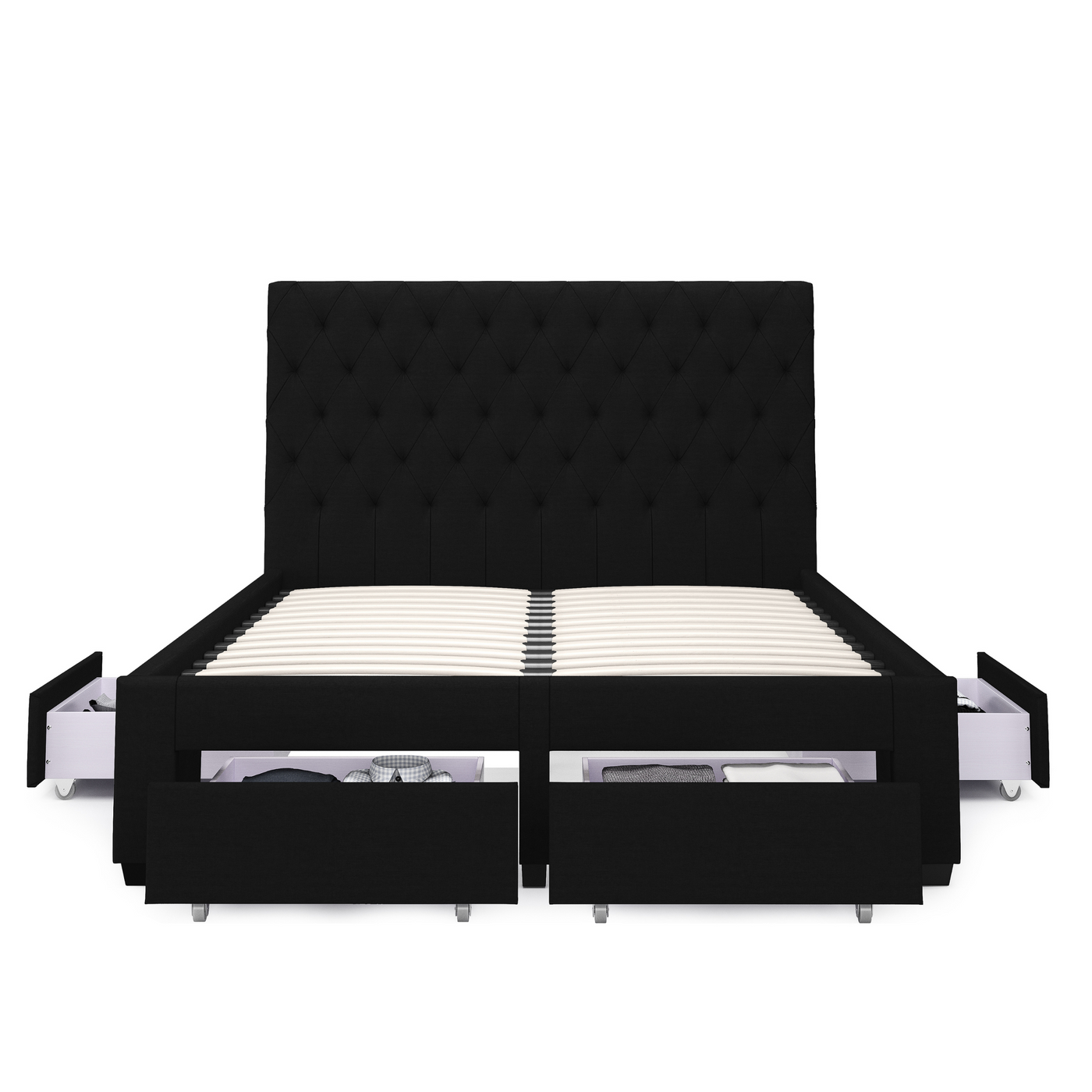 Zest 4 Drawer Storage Bed Frame (Black Fabric) (7822953971966)