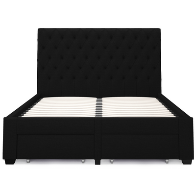 Zest 4 Drawer Storage Bed Frame (Black Fabric) (7822953971966)