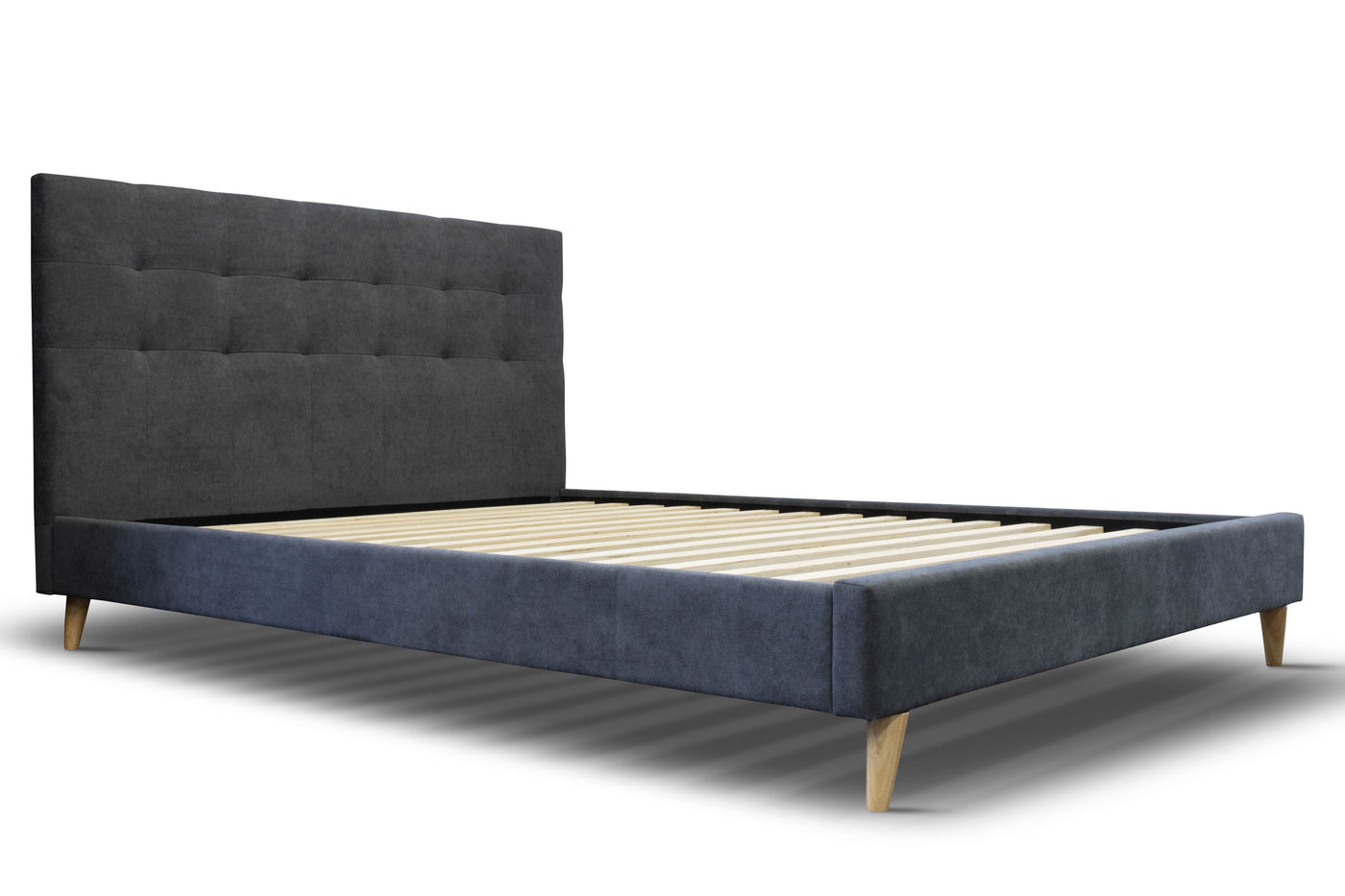 Ricky Bed Frame (Charcoal Polyester) (7691549704446)