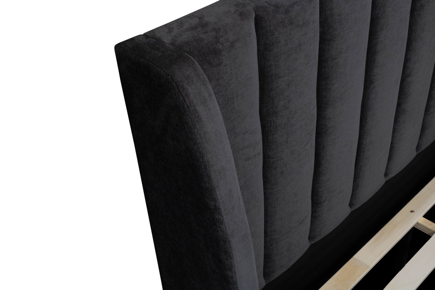 Amalfi 2 Drawer Storage Bed Frame (Licorice Polyester) (7691547705598)