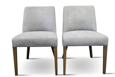 Broad Set of Two Dining Chairs (Light Grey Polyester) (7679403393278)