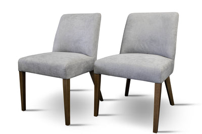 Broad Set of Two Dining Chairs (Light Grey Polyester) (7679403393278)