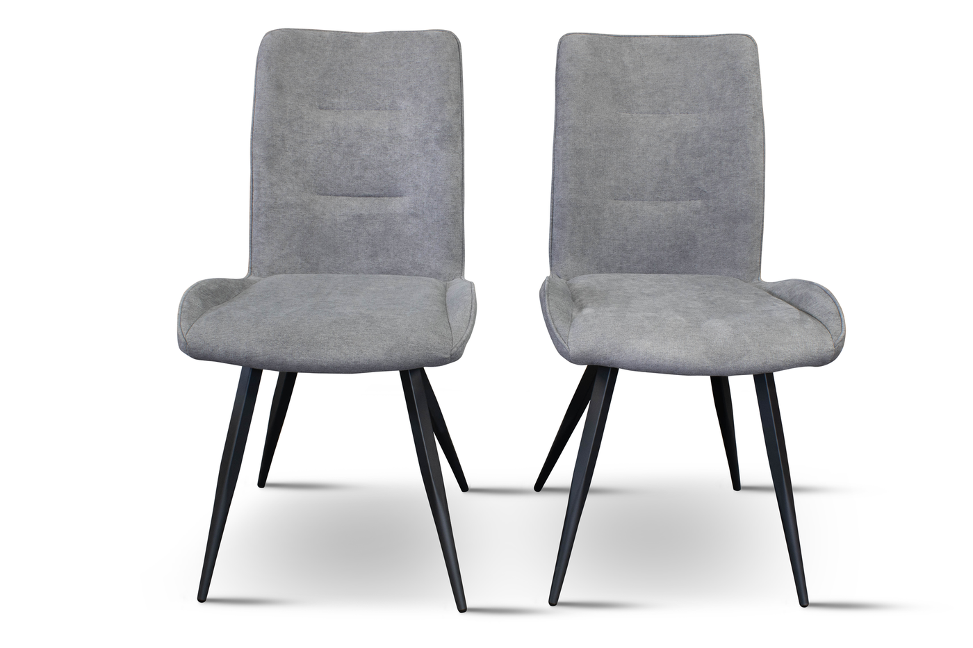 Lana Set of Two Dining Chairs (Grey Polyester) (7679369478398)