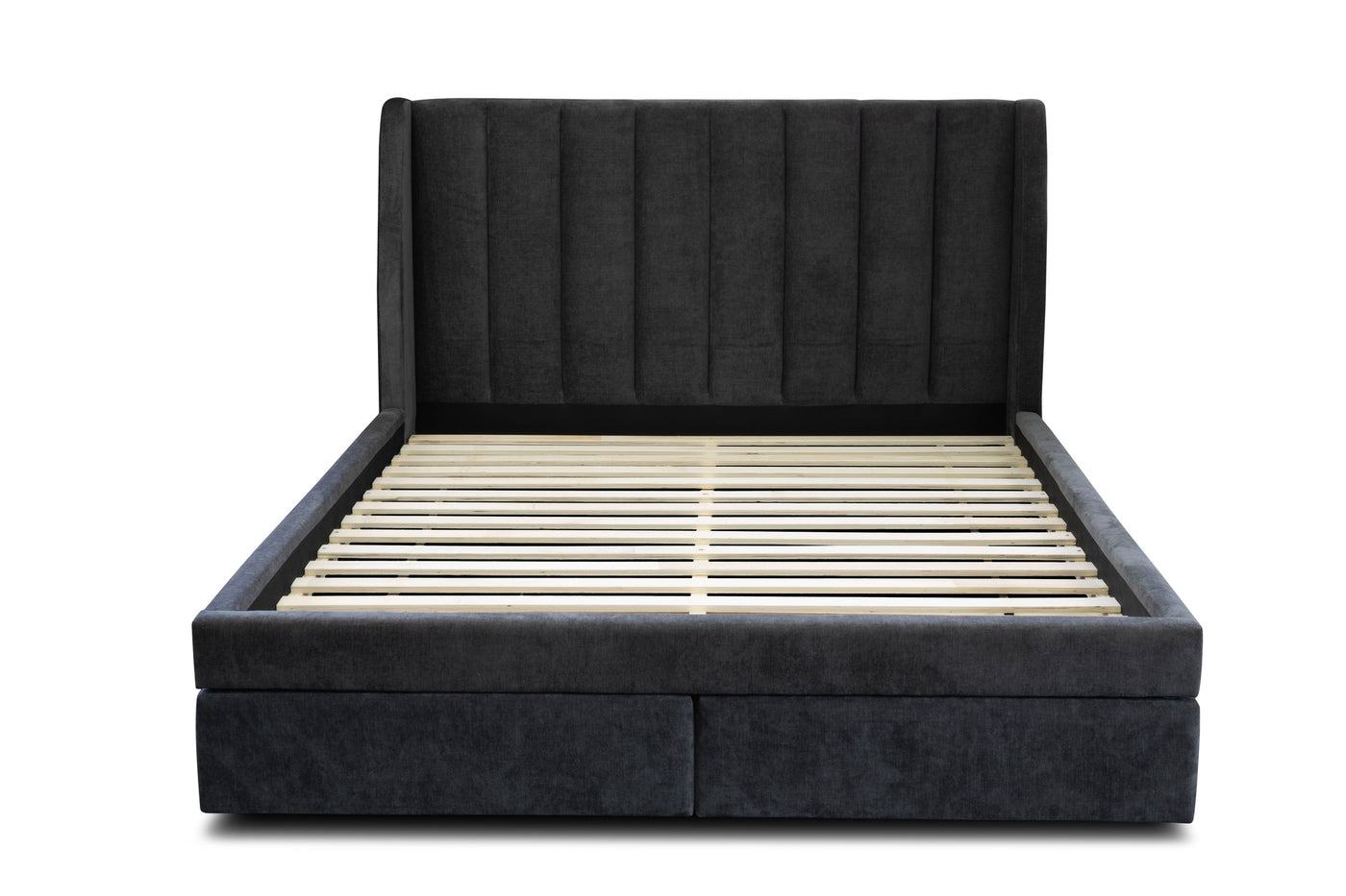 Amalfi 2 Drawer Storage Bed Frame (Licorice Polyester) (7691547705598)