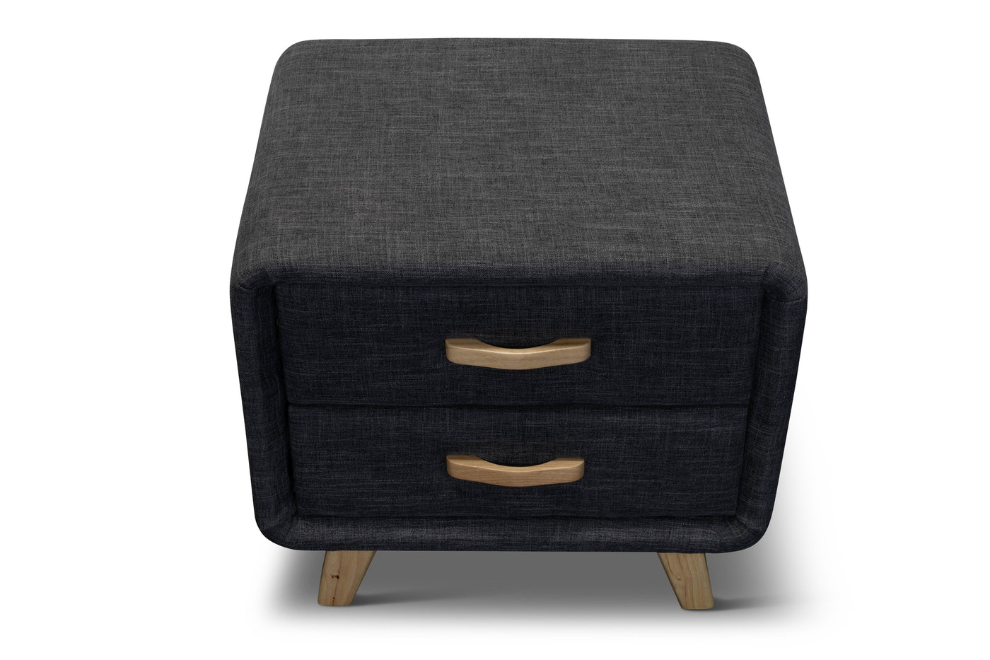 Madrid Bedside Table (Charcoal Linen Fabric) (7678274306302)
