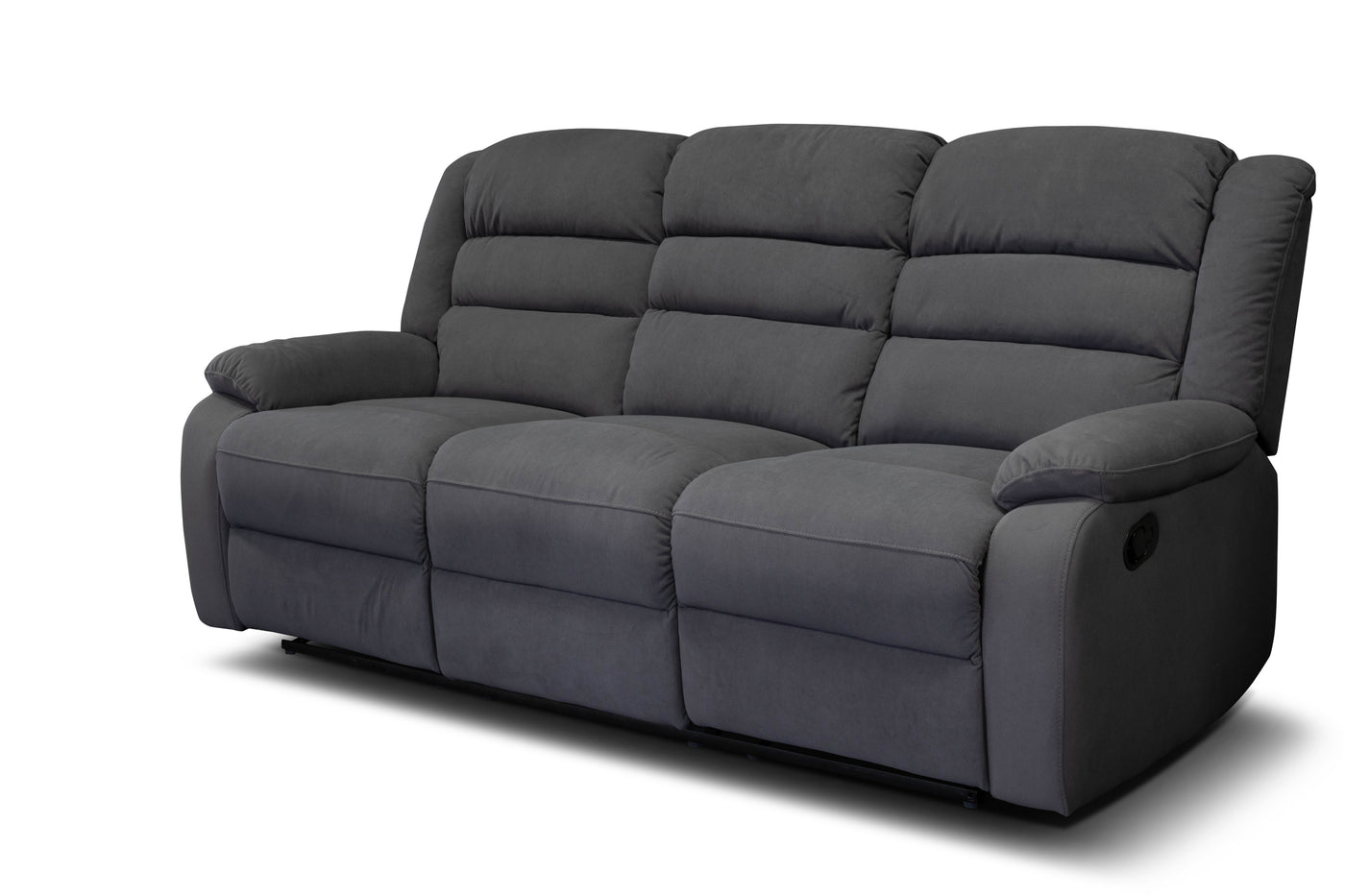 Palm Beach 3 Seater Recliner Sofa (Grey Polyester) (7782219841790)