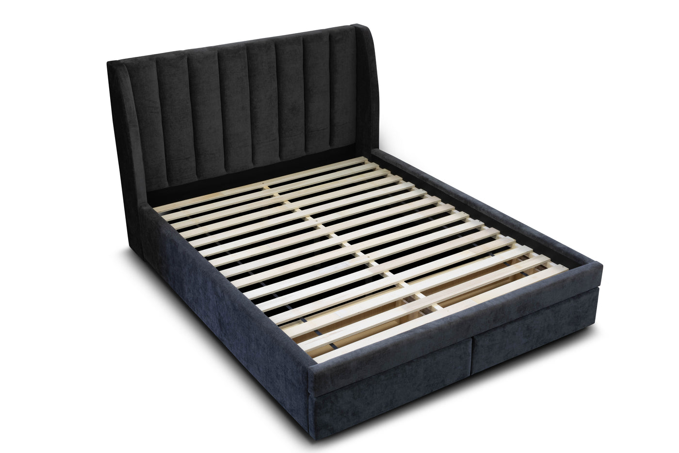 Amalfi 2 Drawer Storage Bed Frame (Licorice Polyester) and Windsor Latex Pocket Spring Mattress Combo Deal (7758154137854)