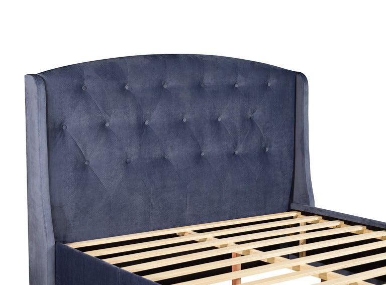 Stella 2 Drawer Storage Bed Frame (Blue Polyester) (7673033752830)